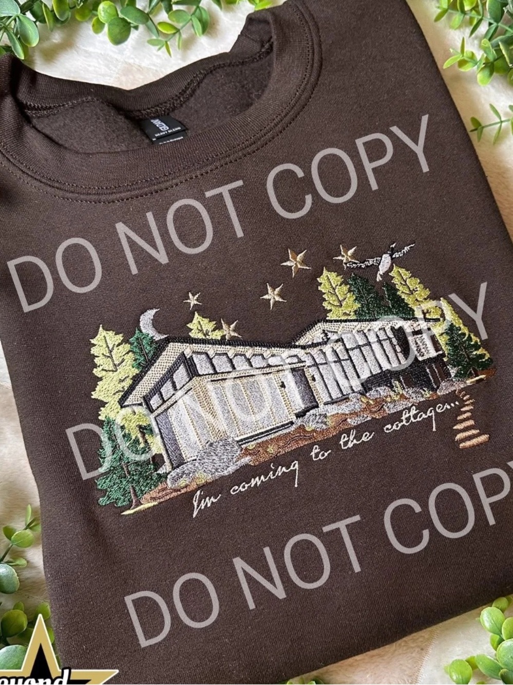 Heated Rivalry Brown Cottage Embroidered Sweatshirt NWT L